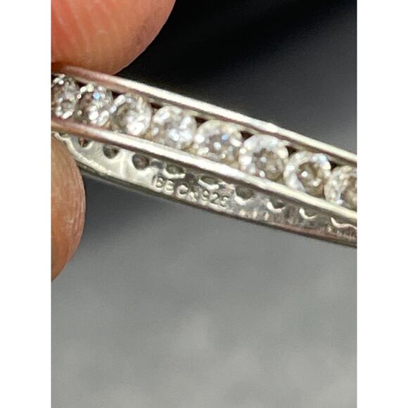 Vtg IBB CN 925 Sterling Silver Cubic Zirconia Eternity Band Ring Size 8 2.21g - Picture 7 of 10